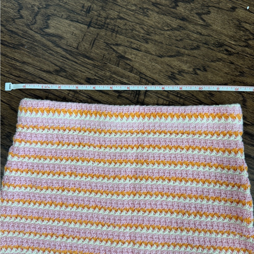 ZARA Matching Set Striped Knitted Crochet Polo Shirt and Skirt 2PC Pink 13-14 XS - Picture 7 of 8